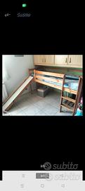 cameretta  letto scivolo legno