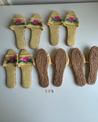 Set 5 paia di ciabatte donna in fibra 100% natural