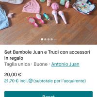 Set bambole Trudi con accessori in regalo