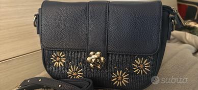Borsa a tracolla della camomilla , blu scuro