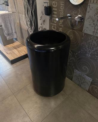 LAVABO NERO OPACO CON DISPENSER SAPONE