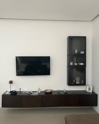 Mobile tv parete attrezzata Ikea Besta ante noce