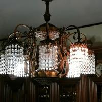 lampadario ottone e cristallo stile impero