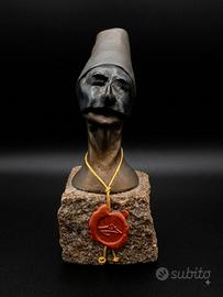 Scultura Busto Pulcinella in Bronzo