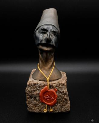 Scultura Busto Pulcinella in Bronzo