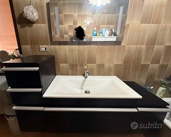 Mobile moderno bagno con lavabo in wengé nero
