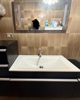 Mobile moderno bagno con lavabo in wengé nero