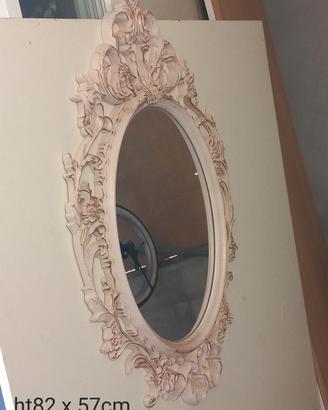 specchio arredamento ovale rosa vintage