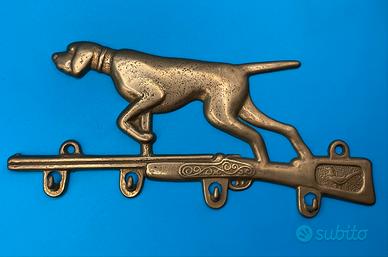 Portachiavi da parete vintage in ottone