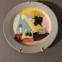 Piatto dipinto a mano anni '50