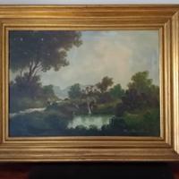 Dipinto originale Toni Bordignon - paesaggio 1967