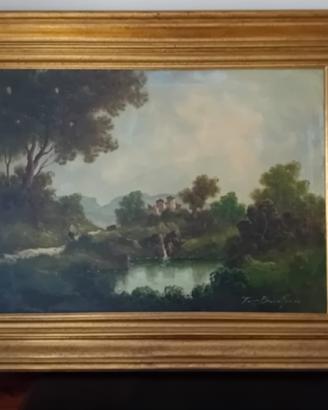 Dipinto originale Toni Bordignon - paesaggio 1967