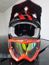 Casco più occhiali cross