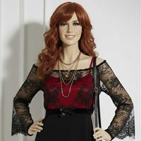 Vintage Y2k Top nero  rosso elegante pizzo L