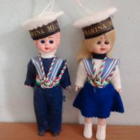 Coppia di Bamboline alte 14 cm da Collezione 