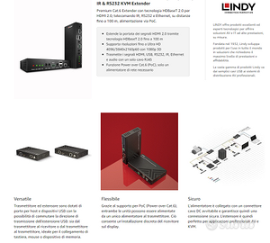 Extender Lindy C6 HDBaseT HDMi USB IR Audio 100m