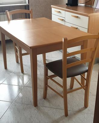 Set da pranzo tavolo 120x80+40 e due sedie