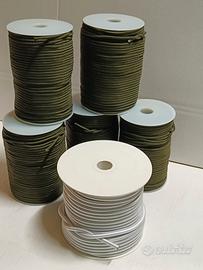 5 rotoli corda verde 3mm +  1 corda elastica 6mm