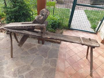 antica panca da intaglio legno 