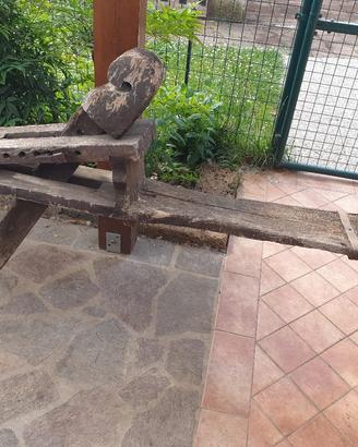 antica panca da intaglio legno 