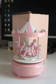 Carillon bebè, ninna nanna giostra cavallini rosa
