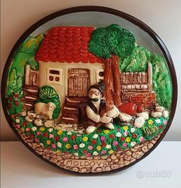 Piatto decorativo souvenir Moldavia – fatto a mano
