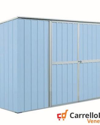 Casetta giardino in Acciaio 345x186cm azzurro