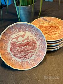 Set 8 piattini vintage decorati Made in Italy