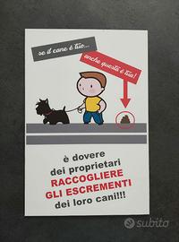 Cartello obbligo raccolta escrementi