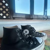 converse platform in pelle nere