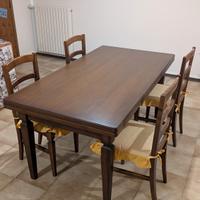 Tavolo legno massello allungabile con 4 sedie
