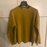 Maglione girocollo 100% lana Homeward giallo senap