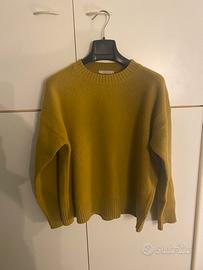 Maglione girocollo 100% lana Homeward giallo senap
