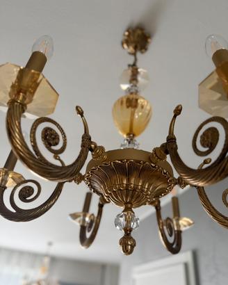Lampadario classico in ottone 6 luci - 150€