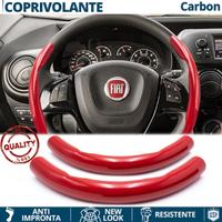 COPRIVOLANTE per FIAT Effetto FIBRA CARBONIO Rosso