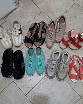 lotto 8 paia di sandali, scarpe donna taglia 38