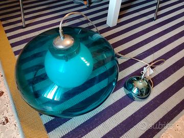 Lampadario in  vetro con boccia 