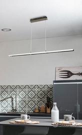 Lampada a sospensione LED 32W acciaio cromo 120 cm