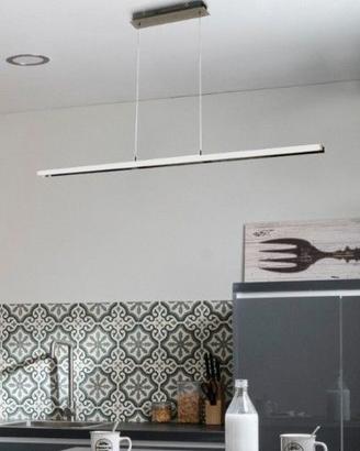 Lampada a sospensione LED 32W acciaio cromo 120 cm