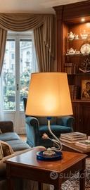 lampada da tavolo vintage Perenz in vetro blu e ot