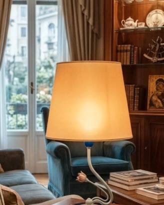 lampada da tavolo vintage Perenz in vetro blu e ot