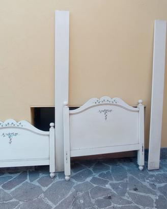 Letto singolo stile shabby/provenzale in legno