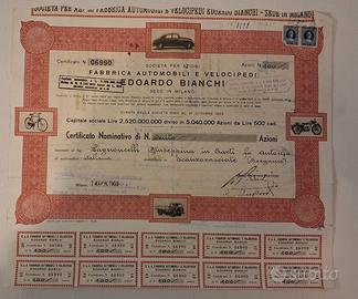 TITOLO AZIONARIO EDOARDO BIANCHI APRILE 1955
