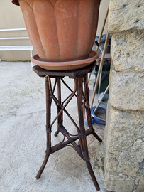 Sgabello in vigna e pino per appoggio piante