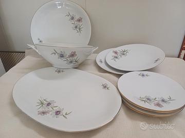 set piatti bavaria vintage dipinti a mano