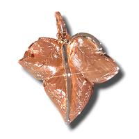 Ciondolo foglia in oro giallo e oro bianco 18kt 