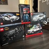 Set lego iconic vehicle Batmobile DeLorean ecto1