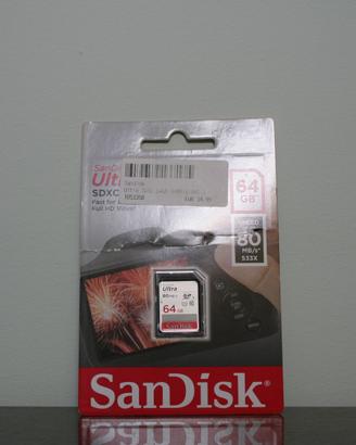 Scheda SD SanDisk 64GB 80MB/s