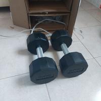 2 pesi da 8 kg in metallo e gomma nuovissimi