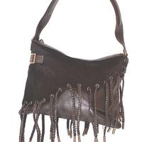 Borsa Gianni Versace Marrone in pelle con frange